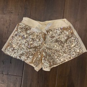 Gold sequin infant shorts